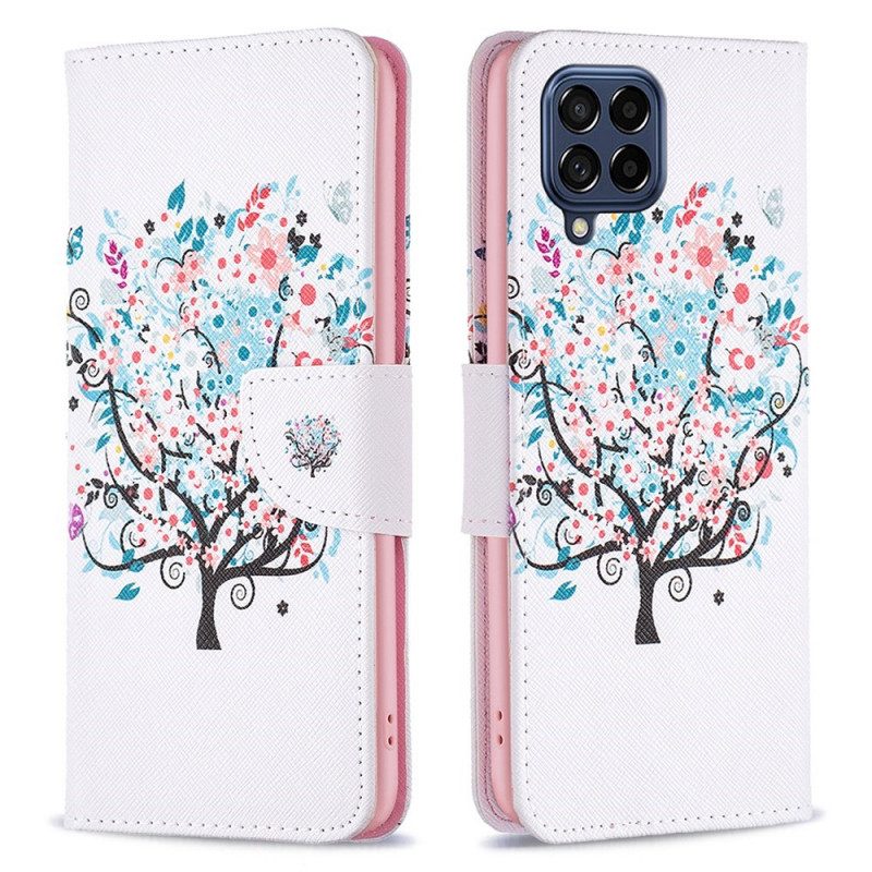 Custodia in pelle Samsung Galaxy M53 5G Albero Fiorito