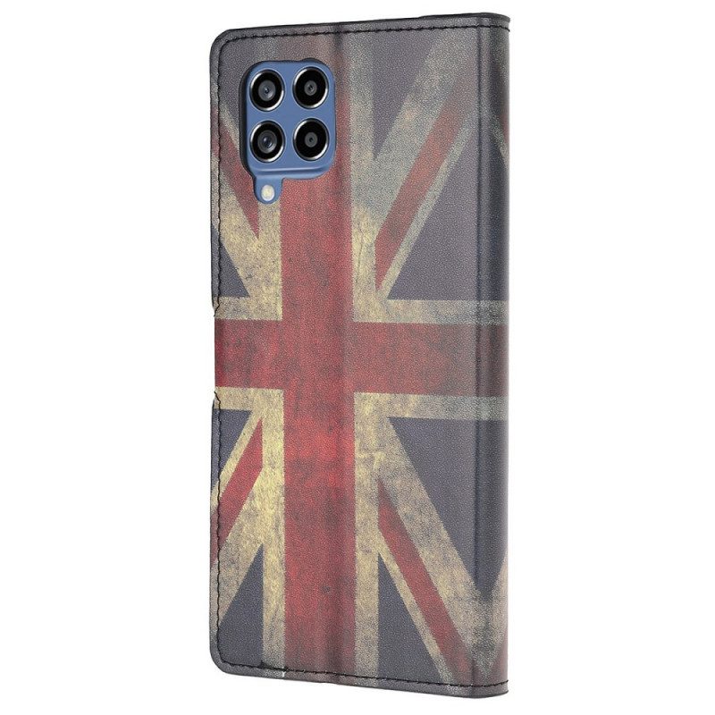 Custodia in pelle Samsung Galaxy M53 5G Bandiera Inglese