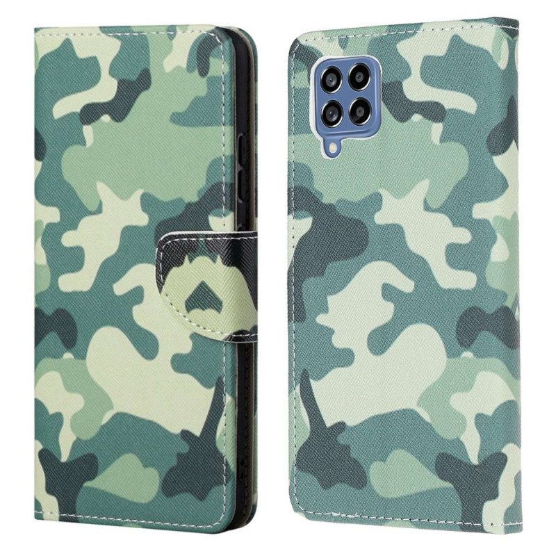 Custodia in pelle Samsung Galaxy M53 5G Camuffamento Militare