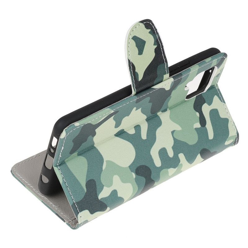 Custodia in pelle Samsung Galaxy M53 5G Camuffamento Militare