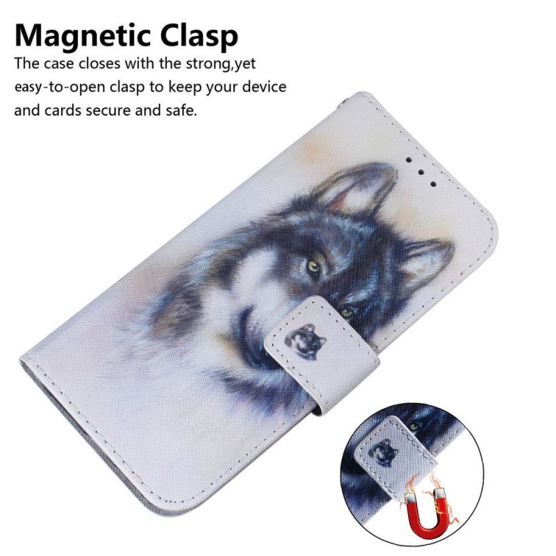 Custodia in pelle Samsung Galaxy M53 5G Cane Dell'acquerello