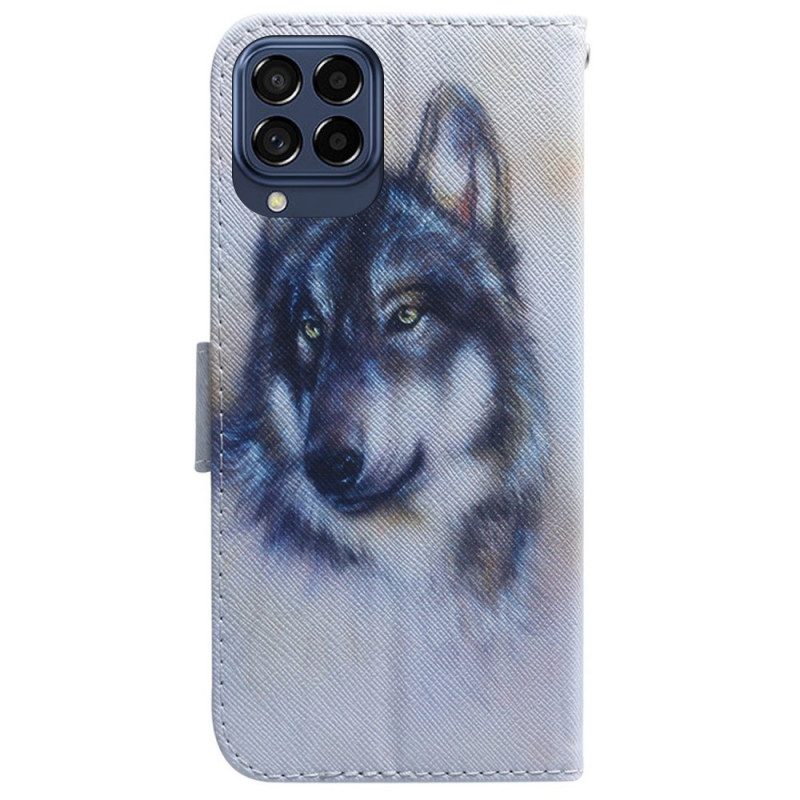 Custodia in pelle Samsung Galaxy M53 5G Cane Dell'acquerello