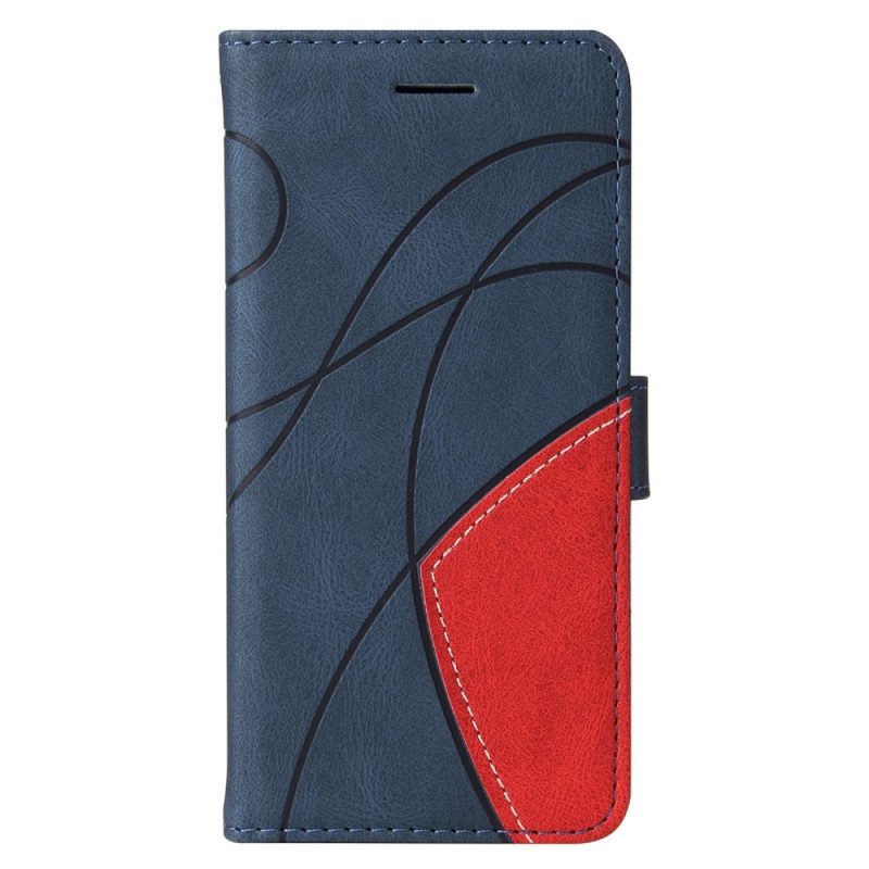 Custodia in pelle Samsung Galaxy M53 5G Cinturino Bicolore