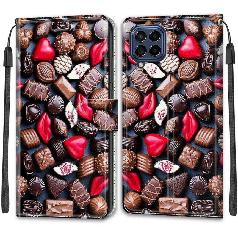 Custodia in pelle Samsung Galaxy M53 5G Cioccolatini