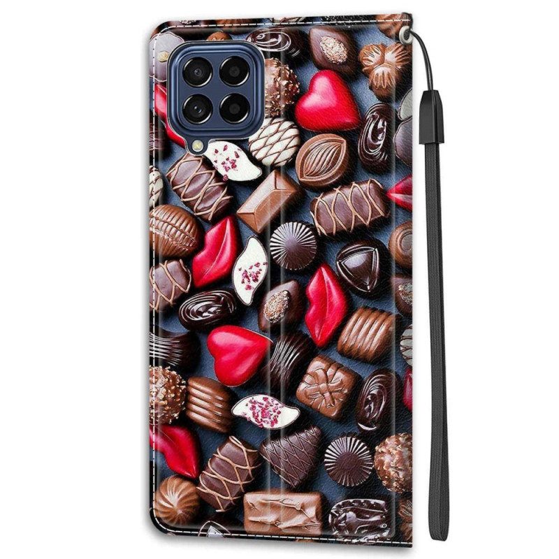 Custodia in pelle Samsung Galaxy M53 5G Cioccolatini