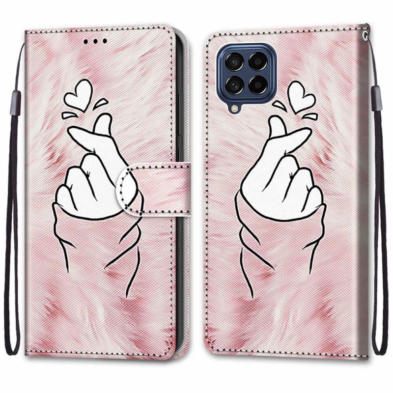 Custodia in pelle Samsung Galaxy M53 5G Cuore Del Dito