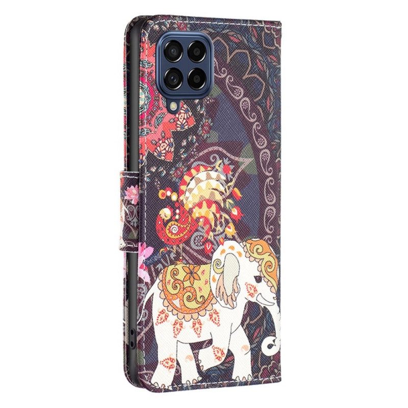 Custodia in pelle Samsung Galaxy M53 5G Elefante Indiano