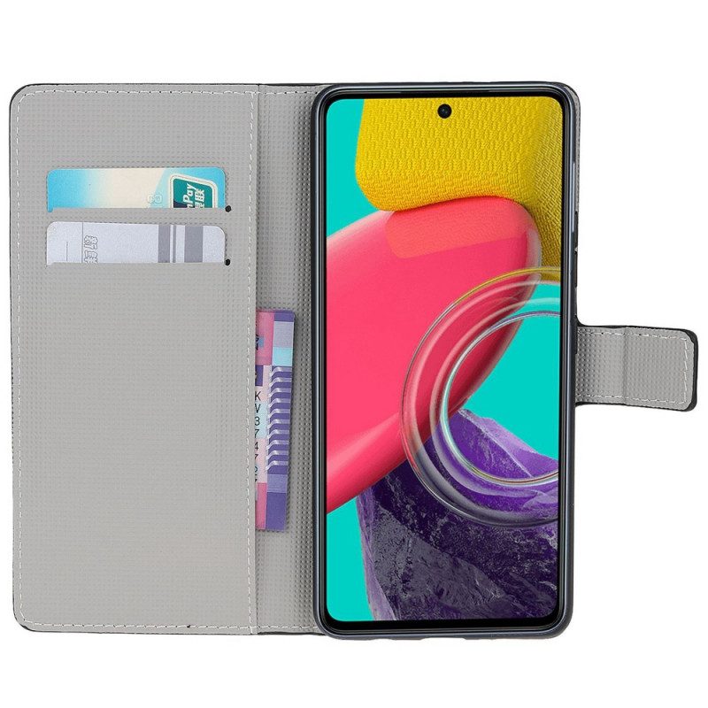 Custodia in pelle Samsung Galaxy M53 5G Farfalle Colorate