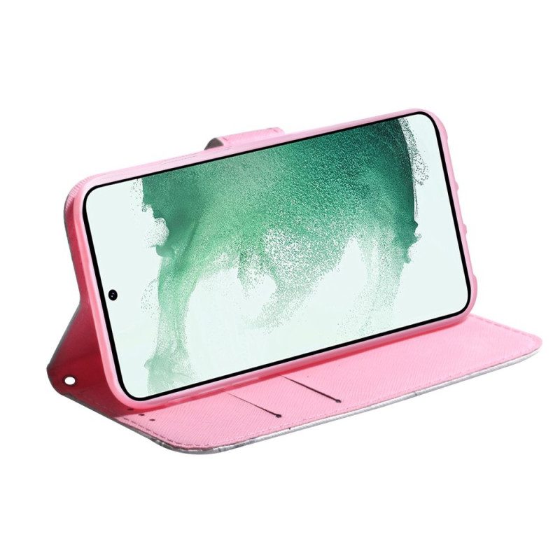 Custodia in pelle Samsung Galaxy M53 5G Fiore Rosa