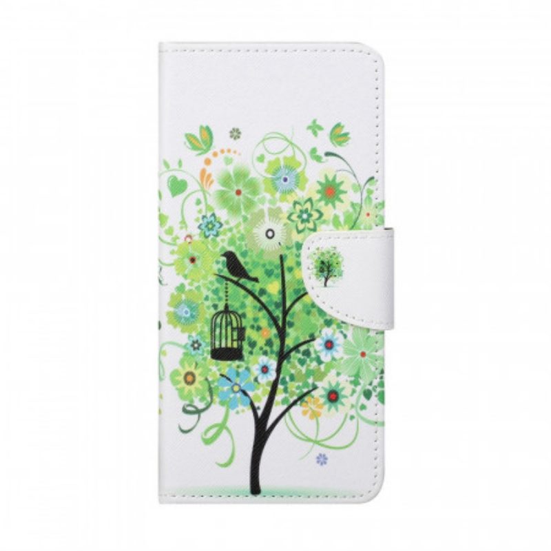 Custodia in pelle Samsung Galaxy M53 5G Fogliame Verde