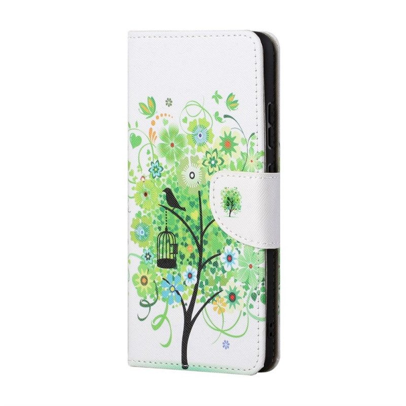 Custodia in pelle Samsung Galaxy M53 5G Fogliame Verde