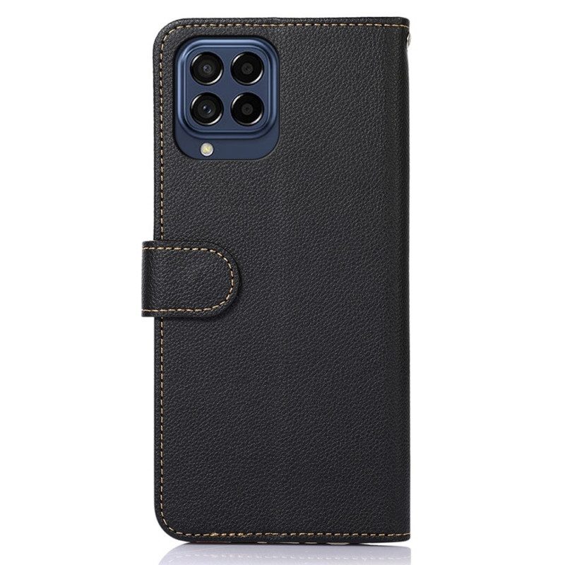 Custodia in pelle Samsung Galaxy M53 5G Lychee Style Rfid Khazneh