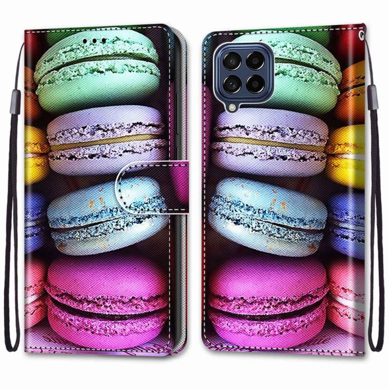 Custodia in pelle Samsung Galaxy M53 5G Macarons