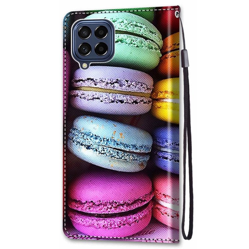 Custodia in pelle Samsung Galaxy M53 5G Macarons