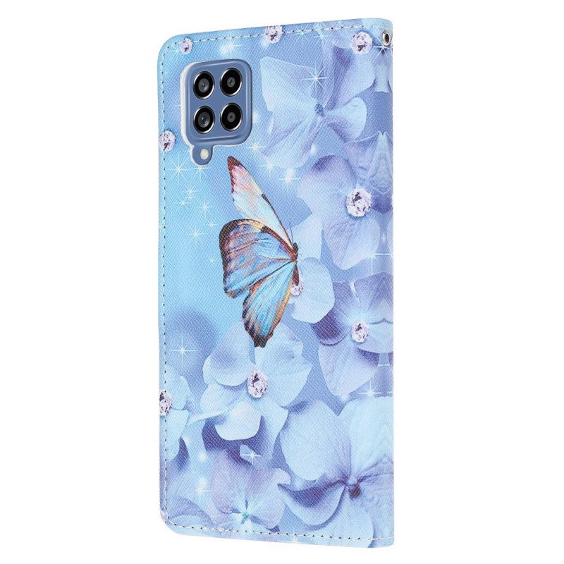 Custodia in pelle Samsung Galaxy M53 5G Perizoma Farfalle