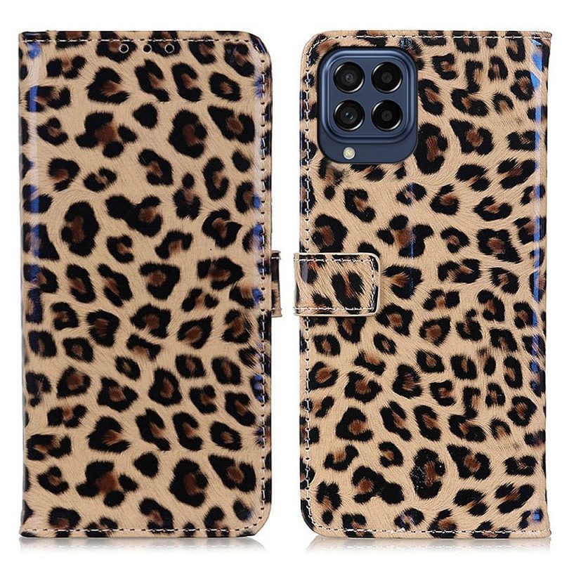 Custodia in pelle Samsung Galaxy M53 5G Piccolo Effetto Leopardato