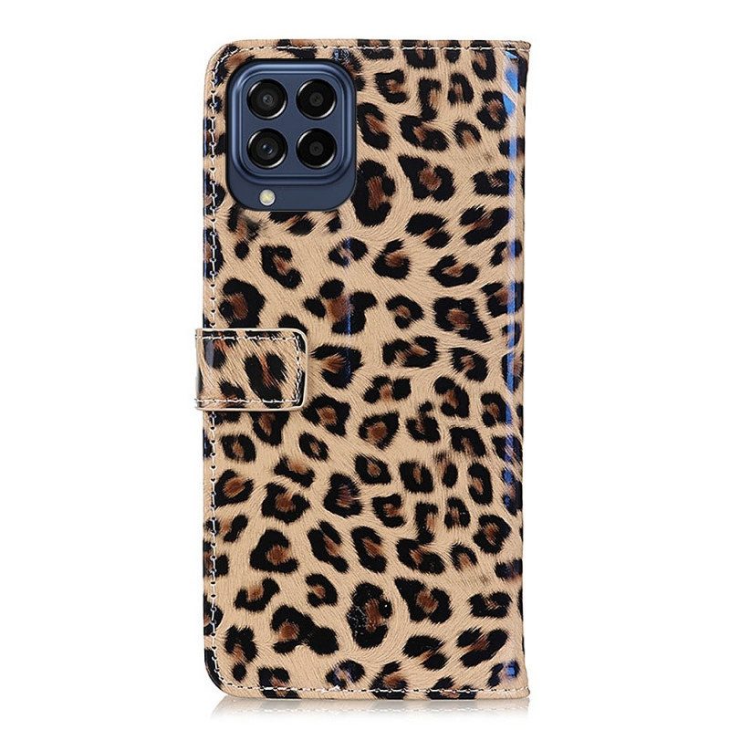 Custodia in pelle Samsung Galaxy M53 5G Piccolo Effetto Leopardato