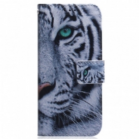 Custodia in pelle Samsung Galaxy M53 5G Tigre Bianca