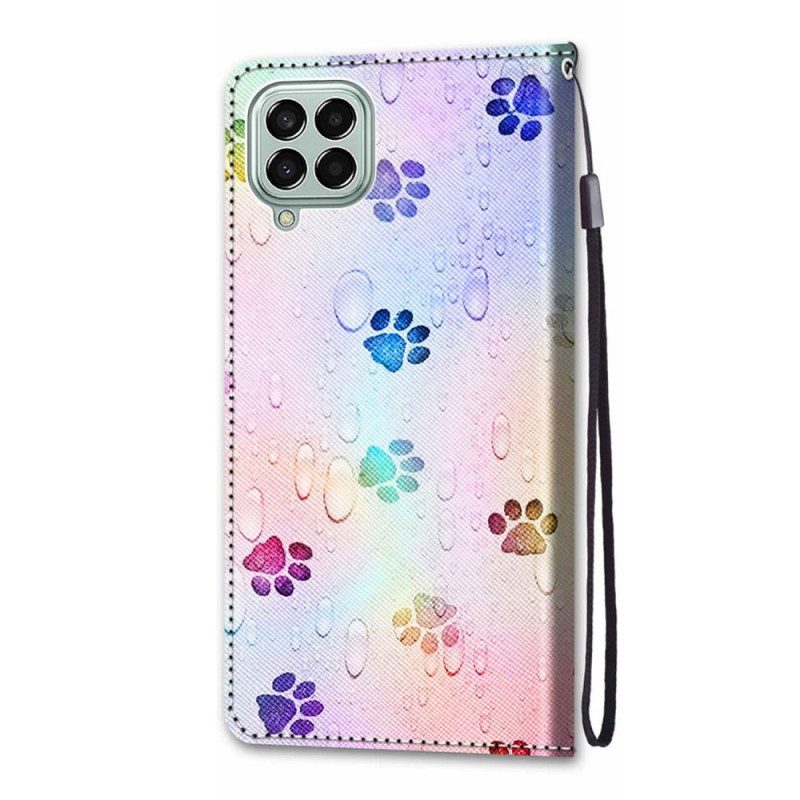 Custodia in pelle Samsung Galaxy M53 5G Tracce Di Gatto