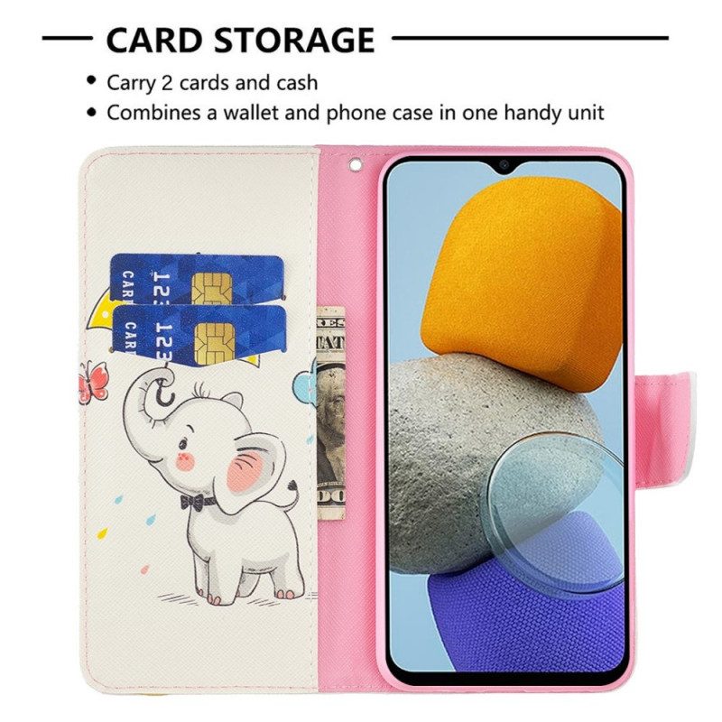 Folio Cover Samsung Galaxy M53 5G Cucciolo Di Elefante