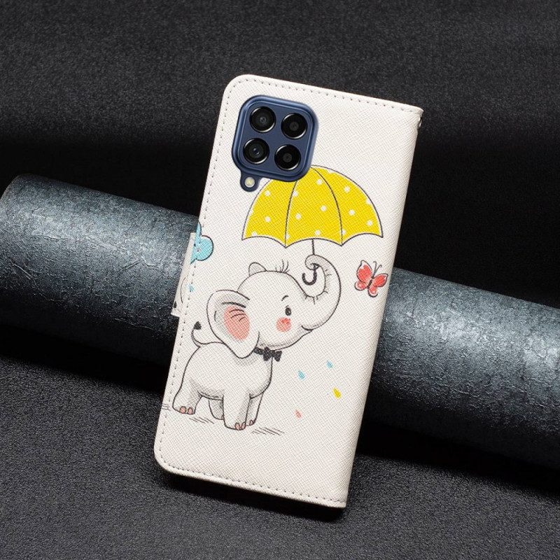 Folio Cover Samsung Galaxy M53 5G Cucciolo Di Elefante