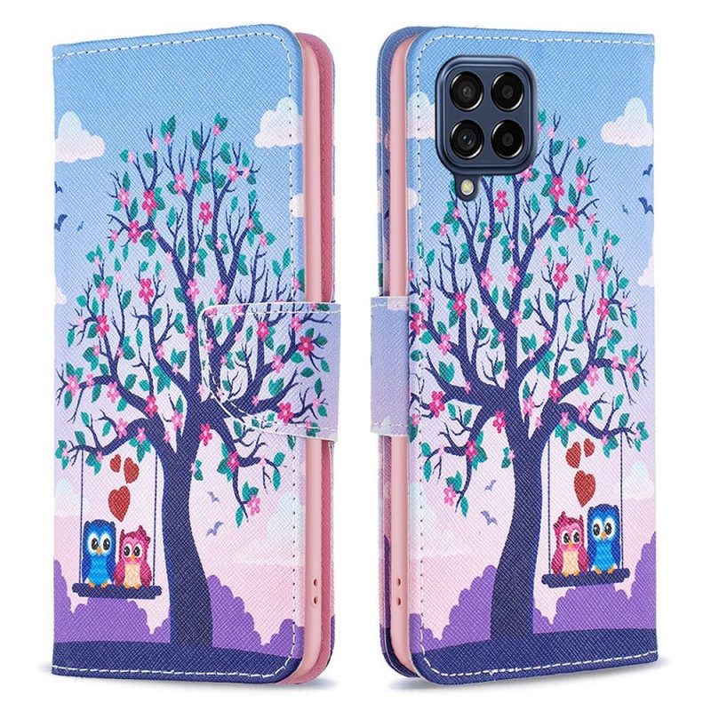 Folio Cover Samsung Galaxy M53 5G Gufi Sull'altalena