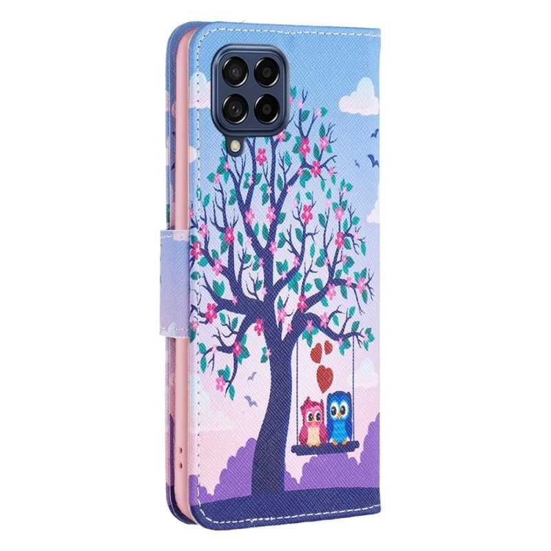 Folio Cover Samsung Galaxy M53 5G Gufi Sull'altalena