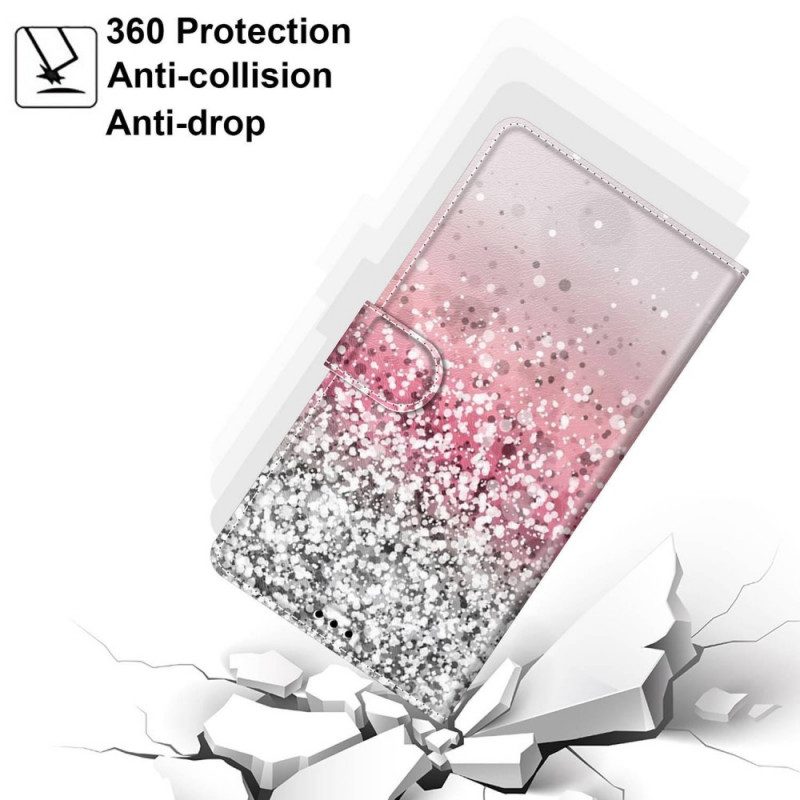 Folio Cover Samsung Galaxy M53 5G Paillettes Con Cinturino