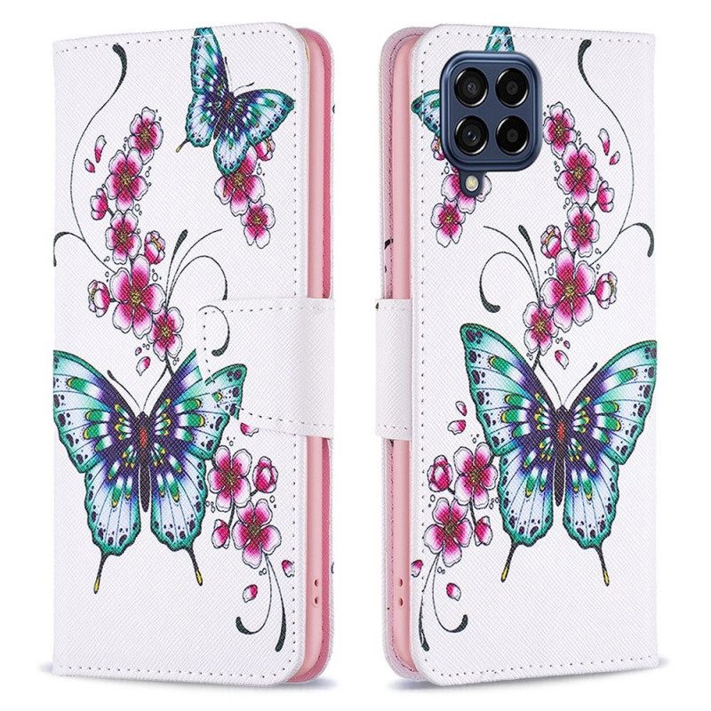 Folio Cover Samsung Galaxy M53 5G Rifiuta Le Farfalle