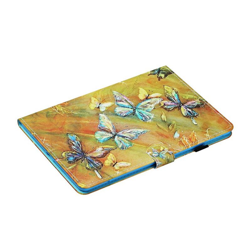 Custodia in pelle iPad 10.2" (2020) (2019) Farfalle Dipinte