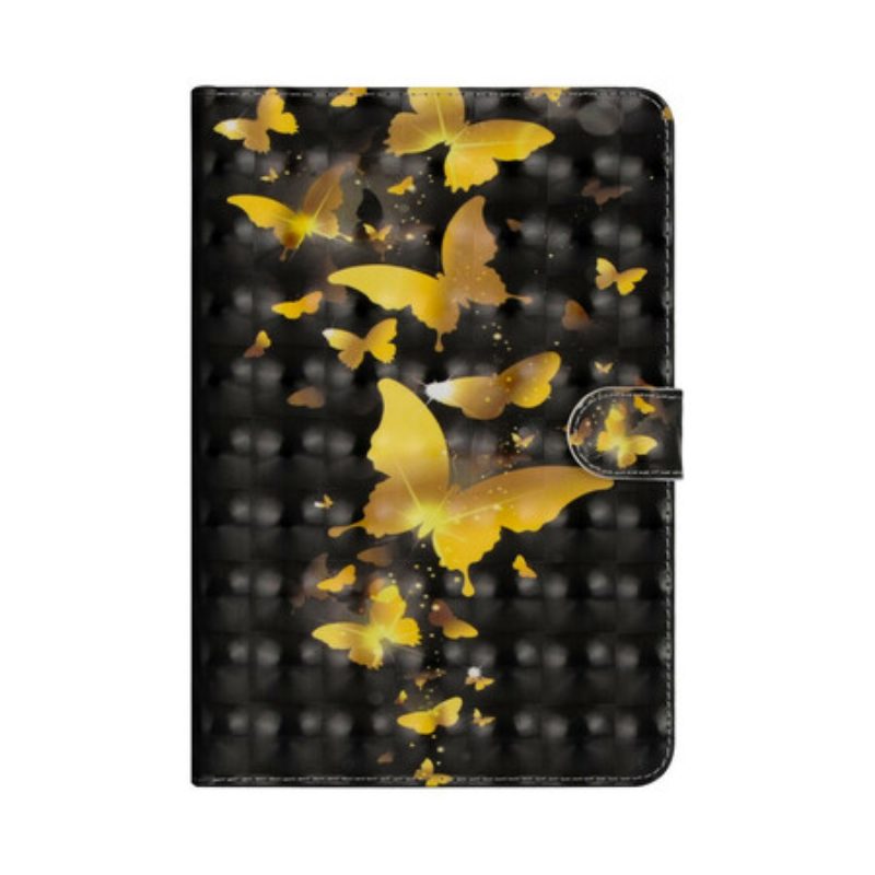 Custodia in pelle iPad 10.2" (2020) (2019) Farfalle Gialle