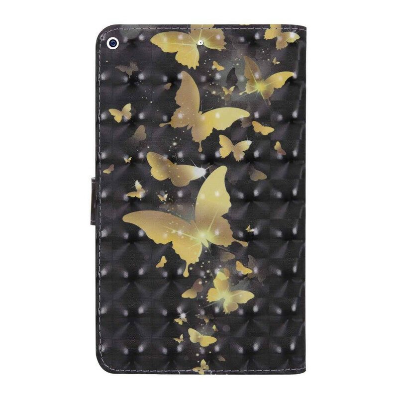 Custodia in pelle iPad 10.2" (2020) (2019) Farfalle Gialle