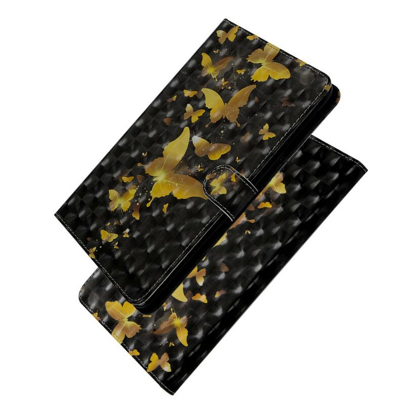 Custodia in pelle iPad 10.2" (2020) (2019) Farfalle Gialle