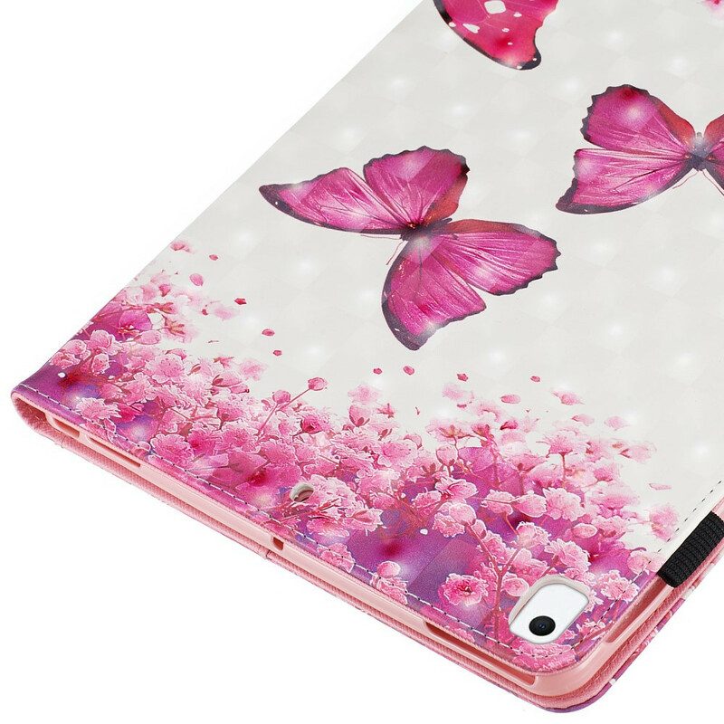 Custodia in pelle iPad 10.2" (2020) (2019) Farfalle Rosse