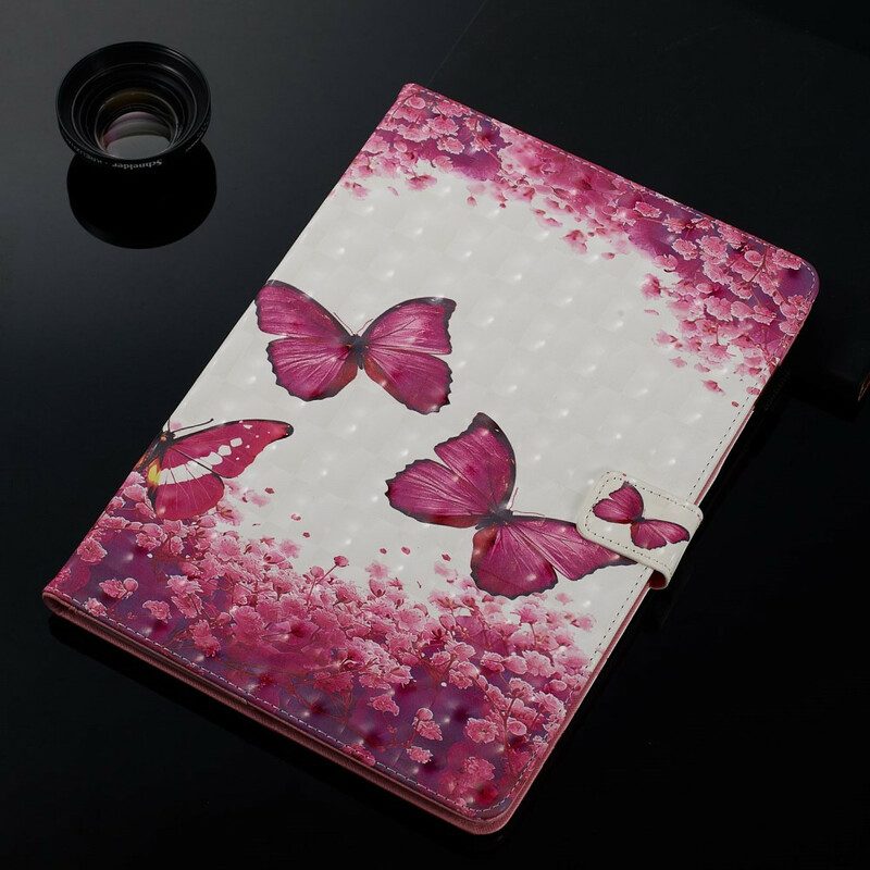 Custodia in pelle iPad 10.2" (2020) (2019) Farfalle Rosse