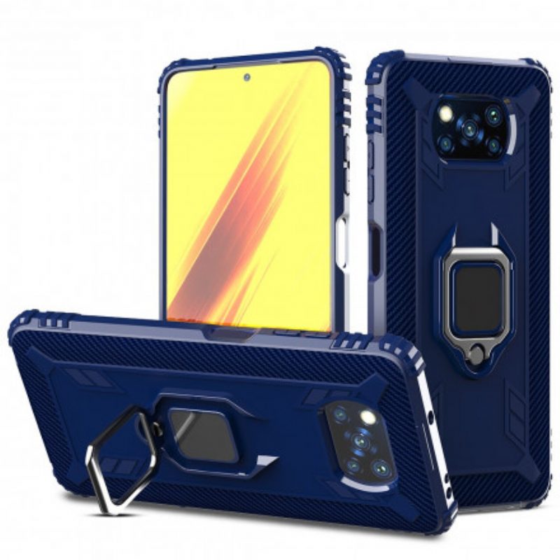 Cover Poco X3 / X3 Pro / X3 NFC Anello E Fibra Di Carbonio