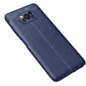 Cover Poco X3 / X3 Pro / X3 NFC Doppia Linea Litchi Effetto Pelle