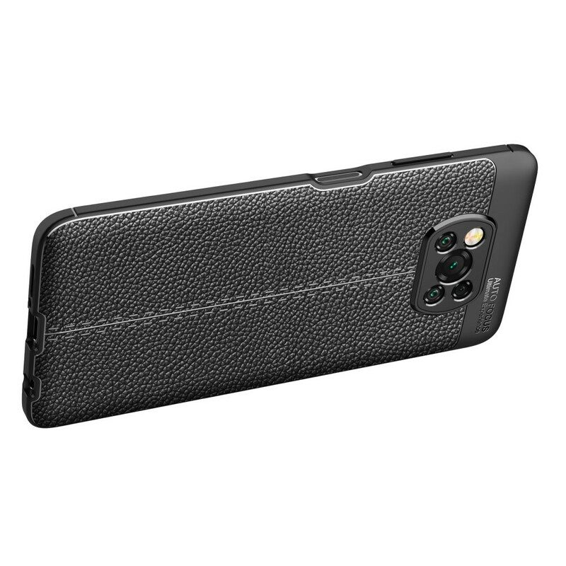 Cover Poco X3 / X3 Pro / X3 NFC Doppia Linea Litchi Effetto Pelle