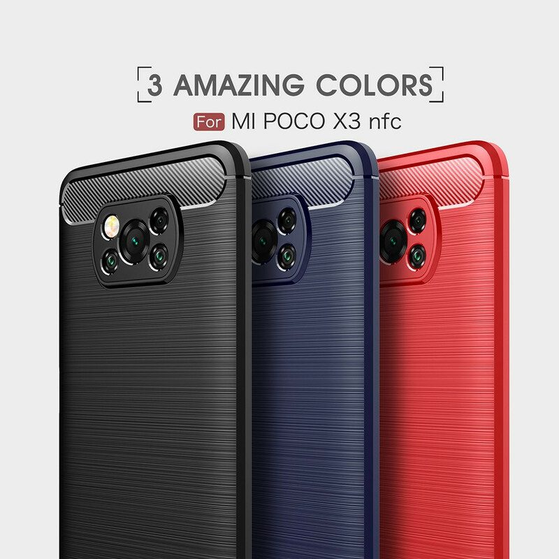 Cover Poco X3 / X3 Pro / X3 NFC Fibra Di Carbonio Spazzolata