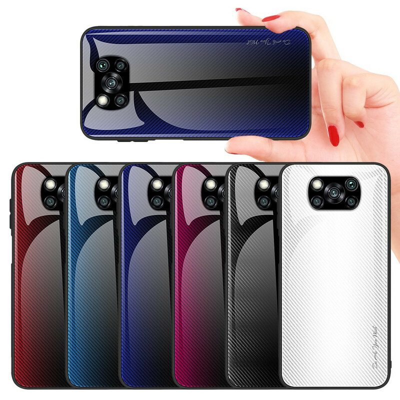 Cover Poco X3 / X3 Pro / X3 NFC Vetro Temperato In Fibra Di Carbonio