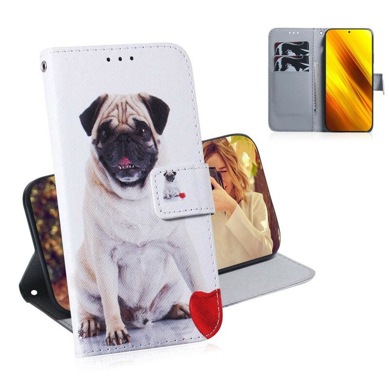 Custodia A Portafoglio Poco X3 / X3 Pro / X3 NFC Cane Carlino