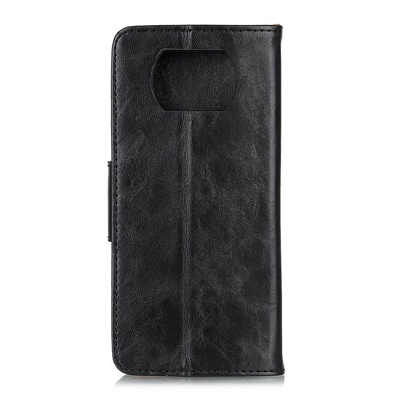 Custodia in pelle Poco X3 / X3 Pro / X3 NFC Chiusura Reversibile In Pelle Crosta