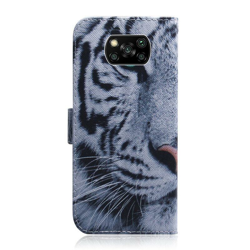 Custodia in pelle Poco X3 / X3 Pro / X3 NFC Faccia Da Tigre