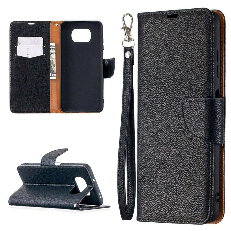 Custodia in pelle Poco X3 / X3 Pro / X3 NFC Folio Cover Litchi Rabat Obliquo