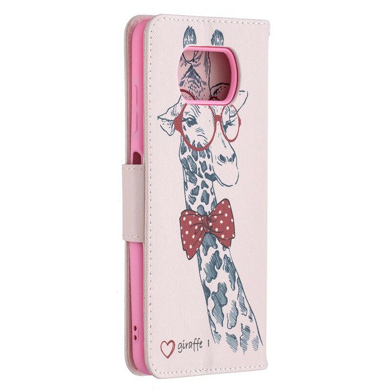 Custodia in pelle Poco X3 / X3 Pro / X3 NFC Giraffa Intelligente