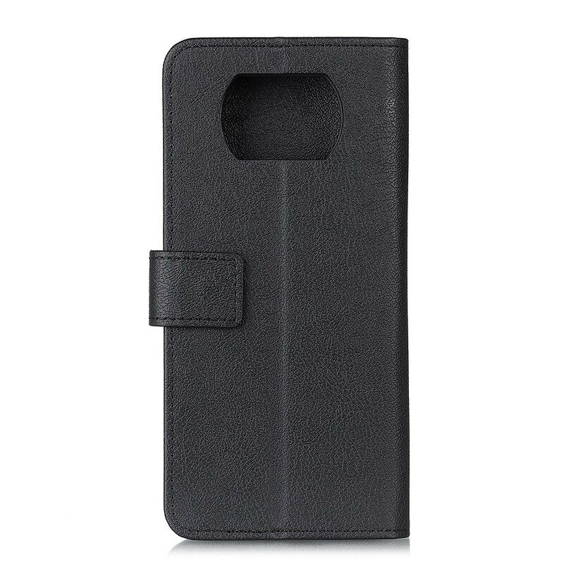 Custodia in pelle Poco X3 / X3 Pro / X3 NFC Semplice Effetto Pelle Lucida