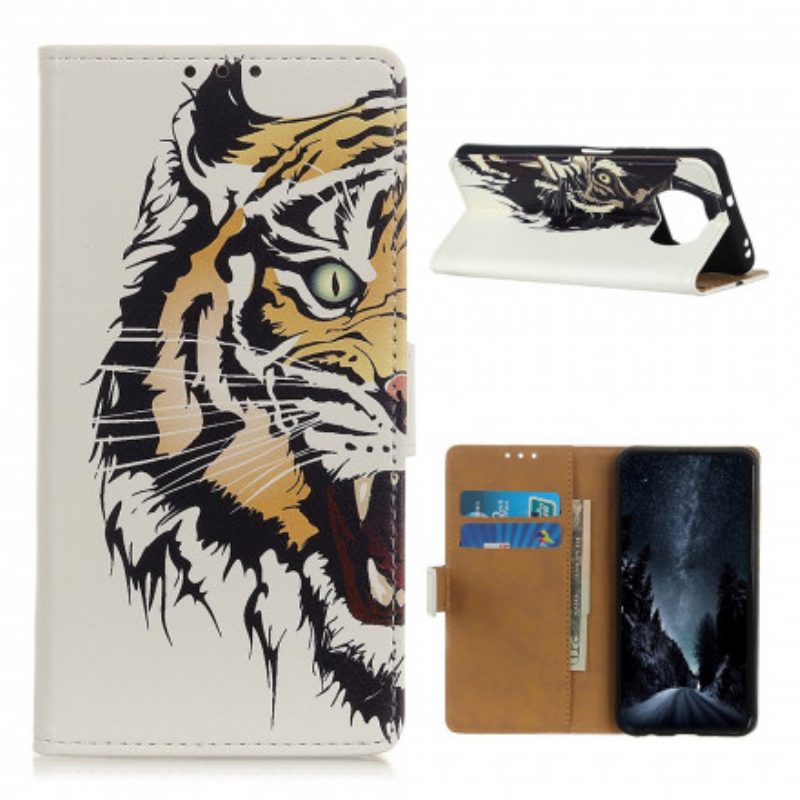 Custodia in pelle Poco X3 / X3 Pro / X3 NFC Tigre Feroce