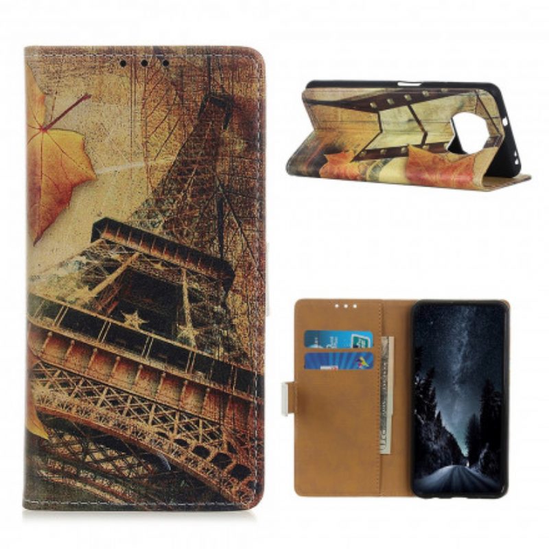 Custodia in pelle Poco X3 / X3 Pro / X3 NFC Torre Eiffel In Autunno