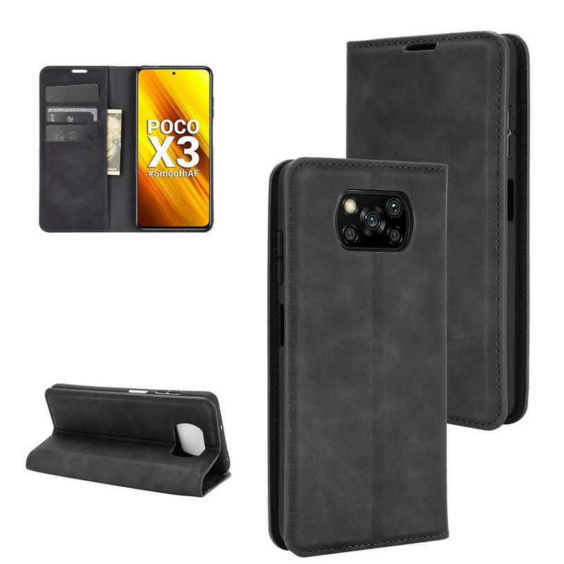 Folio Cover Poco X3 / X3 Pro / X3 NFC Custodia in pelle Effetto Pelle Morbida