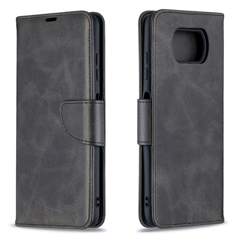 Folio Cover Poco X3 / X3 Pro / X3 NFC Custodia in pelle Lembo Liscio Obliquo